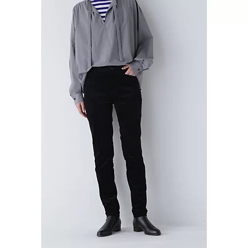 【ヒューマンウーマン/HUMAN WOMAN】の別珍ストレッチパンツ インテリア・キッズ・メンズ・レディースファッション・服の通販 founy(ファニー) 　ファッション　Fashion　レディースファッション　Fashion for Women　パンツ　Pants & Trousers　おすすめ　Recommended / Our Picks　シンプル　Simple, Minimal　スタンダード　Standard, Basic　ストレッチ　Stretch, Stretchy Fabric　スリム　Slim, Slim Fit　ロング　Long, Long-Length　エレガント 上品　Elegant　定番　Standard, Basic Item　ブラック|ID: prp329100003654244 ipo3291000000034922285