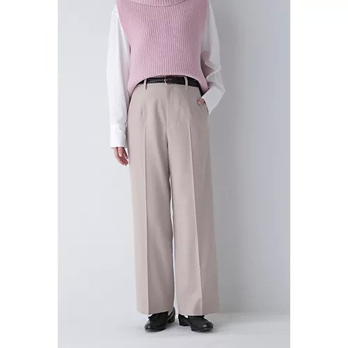 【ヒューマンウーマン/HUMAN WOMAN】のセンタープレスセミワイドパンツ インテリア・キッズ・メンズ・レディースファッション・服の通販 founy(ファニー) 　ファッション　Fashion　レディースファッション　WOMEN　パンツ　Pants　おすすめ　Recommend　スタイリッシュ　Stylish　スタンダード　Standard　ストレッチ　Stretch　ストレート　Straight　センター　Center　ワイド　Wide　エレガント 上品　Elegant　グレージュ|ID: prp329100003656442 ipo3291000000030966565