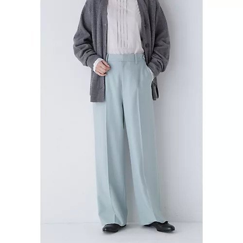 【ヒューマンウーマン/HUMAN WOMAN】のセンタープレスセミワイドパンツ インテリア・キッズ・メンズ・レディースファッション・服の通販 founy(ファニー) 　ファッション　Fashion　レディースファッション　WOMEN　パンツ　Pants　おすすめ　Recommend　スタイリッシュ　Stylish　スタンダード　Standard　ストレッチ　Stretch　ストレート　Straight　センター　Center　ワイド　Wide　エレガント 上品　Elegant　ライトグリーン|ID: prp329100003656442 ipo3291000000030966567
