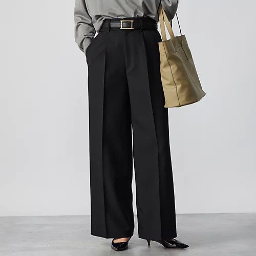 【エムセブンデイズ/M7days】のすっきり見えワンタックパンツ 人気、トレンドファッション・服の通販 founy(ファニー) 　ファッション　Fashion　レディースファッション　WOMEN　パンツ　Pants　センター　Center　ツイル　Twill　ベーシック　Basic　ワイド　Wide　洗える　Washable　other-2|ID: prp329100003681971 ipo3291000000031805776