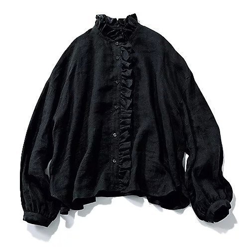 【トゥエルブクローゼット/12closet】の【石上美津江さんコラボ】【洗える】リネンフリルブラウス 人気、トレンドファッション・服の通販 founy(ファニー) 　ファッション　Fashion　レディースファッション　WOMEN　トップス・カットソー　Tops/Tshirt　シャツ/ブラウス　Shirts/Blouses　ギンガム　Gingham　コラボ　Collaboration　シャンブレー　Chambray　スタンド　Stand　スリーブ　Sleeve　チェック　Check　フリル　Frills　リネン　Linen　洗える　Washable　other-2|ID: prp329100003704369 ipo3291000000031303911