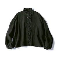 【トゥエルブクローゼット/12closet】の【石上美津江さんコラボ】【洗える】リネンフリルブラウス 人気、トレンドファッション・服の通販 founy(ファニー) ファッション Fashion レディースファッション Fashion for Women トップス・カットソー Cut & Sew Tops シャツ・ブラウス・オフィスカジュアル Elegant Blouses & Button-Ups 洗える Machine Washable 秋 Autumn コラボ Collaboration, Collab 12月号 December Issue ジャケット Jacket, Outerwear スタンド Stand Collar, Upright Stand ストライプ Stripe, Striped Pattern フリル Frill, Ruffle リネン Linen, Linen Fabric 冬 Winter / This Winter エレガント 上品 Elegant |ID:prp329100003704369