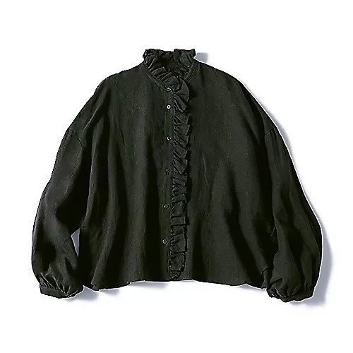 【トゥエルブクローゼット/12closet】の【石上美津江さんコラボ】【洗える】リネンフリルブラウス 大人の最旬トレンドファッション＆コーディネート founy(ファウニー) 　ファッション　Fashion　レディースファッション　Fashion for Women　トップス・カットソー　Cut & Sew Tops　シャツ・ブラウス・オフィスカジュアル　Elegant Blouses & Button-Ups　洗える　Machine Washable　秋　Autumn　コラボ　Collaboration, Collab　12月号　December Issue　ジャケット　Jacket, Outerwear　スタンド　Stand Collar, Upright Stand　ストライプ　Stripe, Striped Pattern　フリル　Frill, Ruffle　リネン　Linen, Linen Fabric　冬　Winter / This Winter　エレガント 上品　Elegant　 other-1|ID: prp329100003704369 ipo3291000000037247977