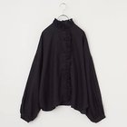 【トゥエルブクローゼット/12closet】の【石上美津江さんコラボ】【洗える】リネンフリルブラウス ネイビー|ID: prp329100003704369 ipo3291000000037247981