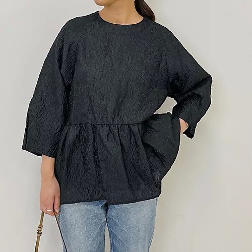 【エムセブンデイズ/M7days】のジャカードペプラムブラウス 人気、トレンドファッション・服の通販 founy(ファニー) 　ファッション　Fashion　レディースファッション　Fashion for Women　トップス・カットソー　Cut & Sew Tops　シャツ・ブラウス・オフィスカジュアル　Elegant Blouses & Button-Ups　エレガント 上品　Elegant　ジャカード／ジャガード　Jacquard, Woven Pattern　スリーブ　Sleeve, Long Sleeve / Short Sleeve　フェミニン　Feminine, Girly　ペプラム　Peplum, Flared Hem　other-3|ID: prp329100003715383 ipo3291000000031303838