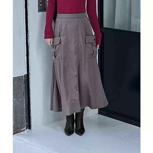 【スタイルデリ/STYLE DELI】のサイドポケットサテンロングスカート インテリア・キッズ・メンズ・レディースファッション・服の通販 founy(ファニー) 　ファッション　Fashion　レディースファッション　Fashion for Women　スカート　Skirts　ロングスカート　Long Skirts / Maxi & Midi Skirts　インナー　Innerwear　ギャザー　Gathered, Ruffled　サテン　Satin, Glossy Fabric　スウェット / スエット　Sweatshirt, Sweatwear　スリット　Slit, Slit Detail　センター　Center, Center Line　ダブル　Double, Double-Breasted　トレンド　Trend, Trending Now　バランス　Balance, Style Balance　フォルム　Silhouette, Form　フラップ　Flap, Flap Pocket　ポケット　Pocket, Pocket Detail　マーメイド　Mermaid, Fishtail Silhouette　レギンス　Leggings, Stretch Pants　ロング　Long, Long-Length　冬　Winter / This Winter　夏　Summer　エレガント 上品　Elegant　グレー|ID: prp329100003722680 ipo3291000000034504763