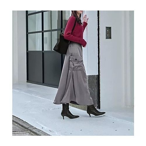 【スタイルデリ/STYLE DELI】のサイドポケットサテンロングスカート 人気、トレンドファッション・服の通販 founy(ファニー) 　ファッション　Fashion　レディースファッション　Fashion for Women　スカート　Skirts　ロングスカート　Long Skirts / Maxi & Midi Skirts　インナー　Innerwear　ギャザー　Gathered, Ruffled　サテン　Satin, Glossy Fabric　スウェット / スエット　Sweatshirt, Sweatwear　スリット　Slit, Slit Detail　センター　Center, Center Line　ダブル　Double, Double-Breasted　トレンド　Trend, Trending Now　バランス　Balance, Style Balance　フォルム　Silhouette, Form　フラップ　Flap, Flap Pocket　ポケット　Pocket, Pocket Detail　マーメイド　Mermaid, Fishtail Silhouette　レギンス　Leggings, Stretch Pants　ロング　Long, Long-Length　冬　Winter / This Winter　夏　Summer　エレガント 上品　Elegant　other-3|ID: prp329100003722680 ipo3291000000034504766