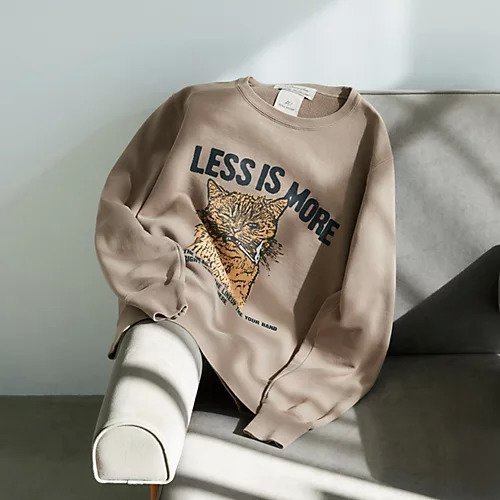 【レミレリーフ/REMI RELIEF】の【HPS別注】HARD SP加工20/スウェット(LESS IS MORE C) 人気、トレンドファッション・服の通販 founy(ファニー) 　ファッション　Fashion　レディースファッション　Ladies' Fashion Online　トップス・カットソー　Tops/Tshirt　パーカ　Sweats　スウェット　Sweat　スウェット　Sweat　プリント　Print　ロング　Long　人気　Popularity　別注　Special Order　猫　Cat　other-3|ID: prp329100003722707 ipo3291000000031508596