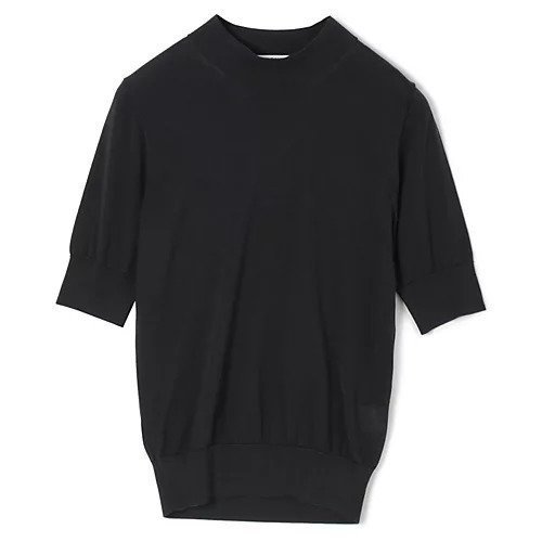 【スローン/SLOANE】の18G天竺 ワイドフィットシルク 半袖モックネック(ウィメンズモデル) インテリア・キッズ・メンズ・レディースファッション・服の通販 founy(ファニー) 　ファッション　Fashion　レディースファッション　Fashion for Women　トップス・カットソー　Cut & Sew Tops　シルク　Silk, 100% Silk　ジャケット　Jacket, Outerwear　ボックス　Boxy, Box Shape　モックネック　Mock Neck, Short Turtleneck　エレガント 上品　Elegant　半袖　Short Sleeve, Half Sleeve　ネイビー|ID: prp329100003722796 ipo3291000000035912766