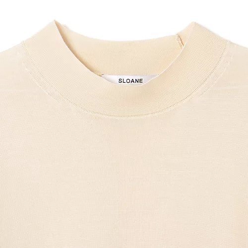 【スローン/SLOANE】の18G天竺 ワイドフィットシルク 半袖モックネック(ウィメンズモデル) 人気、トレンドファッション・服の通販 founy(ファニー) 　ファッション　Fashion　レディースファッション　Fashion for Women　トップス・カットソー　Cut & Sew Tops　シルク　Silk, 100% Silk　ジャケット　Jacket, Outerwear　ボックス　Boxy, Box Shape　モックネック　Mock Neck, Short Turtleneck　エレガント 上品　Elegant　半袖　Short Sleeve, Half Sleeve　other-3|ID: prp329100003722796 ipo3291000000035912773