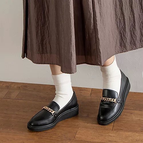 【エンチャンテッド/enchanted】のリンクチェーンローファー インテリア・キッズ・メンズ・レディースファッション・服の通販 founy(ファニー) 　ファッション　Fashion　レディースファッション　WOMEN　シンプル　Simple　チェーン　Chain　ブラック|ID: prp329100003723552 ipo3291000000024586513