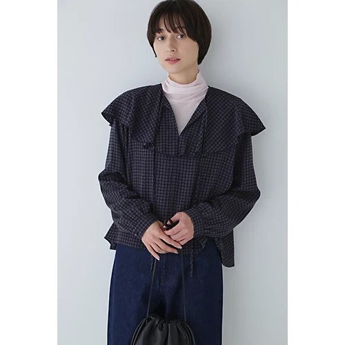 【ヒューマンウーマン/HUMAN WOMAN】のドットプリント襟付きブラウス 人気、トレンドファッション・服の通販 founy(ファニー) 　ファッション　Fashion　レディースファッション　WOMEN　トップス・カットソー　Tops/Tshirt　シャツ/ブラウス　Shirts/Blouses　おすすめ　Recommend　ギャザー　Gather　スタンダード　Standard　ドット　Dot　ドレープ　Drape　フリル　Frills　プリント　Print　ボトム　Bottom　リボン　Ribbon　 other-1|ID: prp329100003725259 ipo3291000000024616312