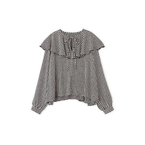 【ヒューマンウーマン/HUMAN WOMAN】のドットプリント襟付きブラウス 人気、トレンドファッション・服の通販 founy(ファニー) 　ファッション　Fashion　レディースファッション　Fashion for Women　トップス・カットソー　Cut & Sew Tops　シャツ・ブラウス・オフィスカジュアル　Elegant Blouses & Button-Ups　おすすめ　Recommended / Our Picks　ギャザー　Gathered, Ruffled　スタンダード　Standard, Basic　ドット　Polka Dot, Dot Pattern　ドレープ　Drape, Draping Fabric　フリル　Frill, Ruffle　プリント　Print, Printed Pattern　ボトム　Bottoms, Lower Wear　リボン　Ribbon, Bow　other-3|ID: prp329100003725259 ipo3291000000031303715