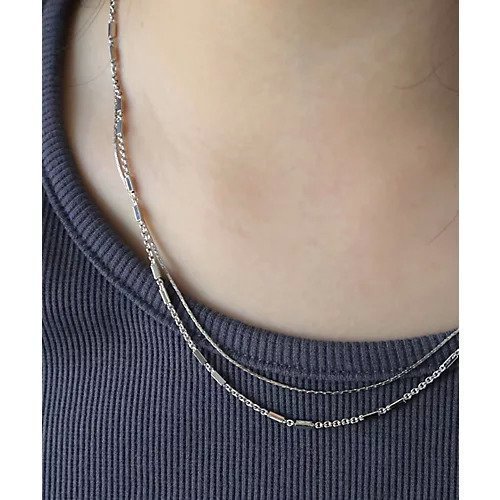 【コレカラ/collecala】の2連チェーンネックレス 人気、トレンドファッション・服の通販 founy(ファニー) 　ファッション　Fashion　レディースファッション　Fashion for Women　ジュエリー　Jewelry　ネックレス　Necklaces & Pendants　カットソー　Cut and Sewn Top　ショート　Short, Short Length　シンプル　Simple, Minimal　スクエア　Square, Square Shape　チェーン　Chain, Chain Strap　ネックレス　Necklace, Pendant Necklace　入学式　Entrance Ceremony　卒業式　Graduation Ceremony　結婚式　Wedding　other-3|ID: prp329100003739553 ipo3291000000031303654