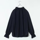 【トゥエルブクローゼット/12closet】の【12classe】【洗える】スタンドフリル衿シアーブラウス ブラック|ID: prp329100003744007 ipo3291000000026994006