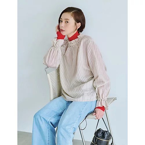 【トゥエルブクローゼット/12closet】の【12classe】【洗える】スタンドフリル衿シアーブラウス 人気、トレンドファッション・服の通販 founy(ファニー) 　ファッション　Fashion　レディースファッション　Fashion for Women　トップス・カットソー　Cut & Sew Tops　シャツ・ブラウス・オフィスカジュアル　Elegant Blouses & Button-Ups　インナー　Innerwear　スタンド　Stand Collar, Upright Stand　フリル　Frill, Ruffle　ワッシャー　Washer, Crinkled Finish　春　Spring　洗える　Machine Washable　ビジネス 仕事 通勤　Business / Work / Commuting　other-2|ID: prp329100003744007 ipo3291000000036052498