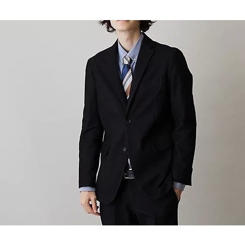 【ザ ショップ ティーケー/THE SHOP TK / MEN】の【セットアップ可/ストレッチ】デニムライクジャージジャケット インテリア・キッズ・メンズ・レディースファッション・服の通販 founy(ファニー) 　ファッション　Fashion　メンズファッション　MEN　セットアップ　Setup/Men　おすすめ　Recommend　ストレッチ　Stretch　スラックス　Slacks　セットアップ　Set Up　フォルム　Form　フロント　Front　ポケット　Pocket　エレガント 上品　Elegant　ブラック|ID: prp329100003757764 ipo3291000000029279798