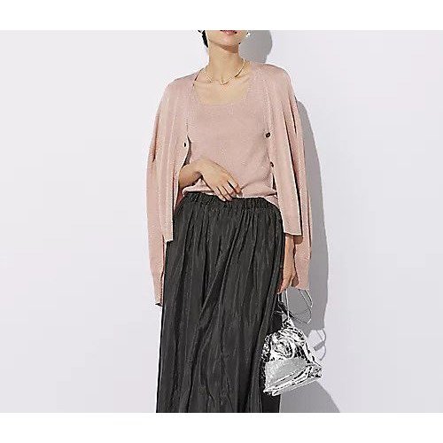 【スアデオ/suadeo】のラメニットカーディガン リブタンクセット 人気、トレンドファッション・服の通販 founy(ファニー) 　ファッション　Fashion　レディースファッション　Fashion for Women　トップス・カットソー　Cut & Sew Tops　ニット　Knit Tops & Sweaters　カーディガン・羽織り　Layered Style Cardigans　エレガント 上品　Elegant　洗える　Machine Washable　カーディガン　Cardigan, Knitwear　クロップド　Cropped, Short Length　タンク　Tank Top, Sleeveless Top　バランス　Balance, Style Balance　ロング　Long, Long-Length　ワイド　Wide, Wide Fit　夏　Summer　 other-1|ID: prp329100003758035 ipo3291000000035852169