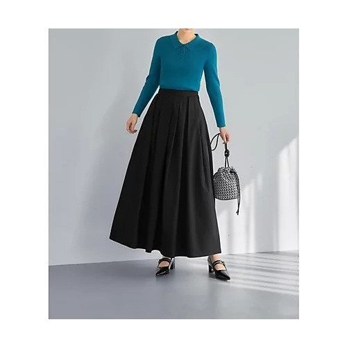 【スタイルデリ/STYLE DELI】のスーパーロングタックスカート 人気、トレンドファッション・服の通販 founy(ファニー) 　ファッション　Fashion　レディースファッション　WOMEN　スカート　Skirt　くるぶし　Ankle　切替　Switching　サマー　Summer　シンプル　Simple　スリット　Slit　スーツ　Suit　タイプライター　Typewriter　テクスチャー　Texture　ドレープ　Drape　定番　Standard　フォルム　Form　フレア　Flare　フロント　Front　ポケット　Pocket　マキシ　Maxi　ループ　Loop　ロング　Long　冬　Winter　夏　Summer　other-2|ID: prp329100003786944 ipo3291000000031257027