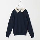 【トゥエルブクローゼット/12closet】の【福田麻琴さんコラボ】【洗える】ミニ襟付きニット ネイビー&#215;オフホワイト|ID: prp329100003803215 ipo3291000000029466302