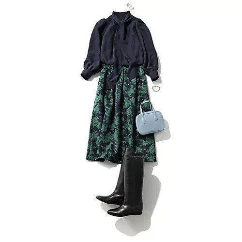 【エムセブンデイズ/M7days】のグログラン花柄タックスカート 人気、トレンドファッション・服の通販 founy(ファニー) 　ファッション　Fashion　レディースファッション　Fashion for Women　スカート　Skirts　グログラン　Grosgrain, Grosgrain Ribbon　タイツ　Tights, Legwear　トレンド　Trend, Trending Now　フォルム　Silhouette, Form　フラワー　Flower, Floral　プリント　Print, Printed Pattern　エレガント 上品　Elegant　秋　Autumn　other-2|ID: prp329100003810921 ipo3291000000034955292