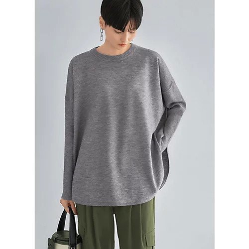 【スタイルデリ/STYLE DELI】のワイドボディニットトップス インテリア・キッズ・メンズ・レディースファッション・服の通販 founy(ファニー) 　ファッション　Fashion　レディースファッション　WOMEN　トップス・カットソー　Tops/Tshirt　ニット　Knit Tops　春　Spring　シンプル　Simple　テクスチャー　Texture　ドレープ　Drape　バランス　Balance　フォルム　Form　ベーシック　Basic　ポケット　Pocket　ポンチョ　Poncho　ラウンド　Round　ロング　Long　冬　Winter　夏　Summer　グレー|ID: prp329100003811577 ipo3291000000025077009