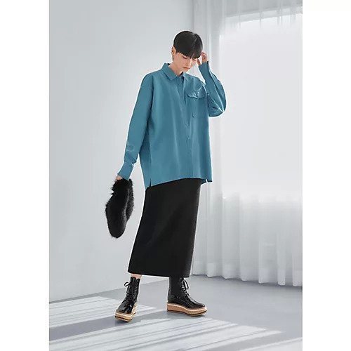 【スタイルデリ/STYLE DELI】のピーチスキン背面ふんわりシャツ 人気、トレンドファッション・服の通販 founy(ファニー) 　ファッション　Fashion　レディースファッション　WOMEN　トップス・カットソー　Tops/Tshirt　シャツ/ブラウス　Shirts/Blouses　春　Spring　コクーン　Cocoon　シンプル　Simple　定番　Standard　なめらか　Smooth　ピーチ　Peach　フェイクスエード　Faux Suede　フォルム　Form　フロント　Front　ポケット　Pocket　冬　Winter　夏　Summer　other-2|ID: prp329100003811599 ipo3291000000031303519