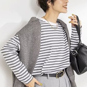 【リエミラー/Rie Miller】のGIZA COTTONロングスリーブTシャツ 人気、トレンドファッション・服の通販 founy(ファニー) ファッション Fashion レディースファッション WOMEN トップス・カットソー Tops/Tshirt シャツ/ブラウス Shirts/Blouses ロング / Tシャツ T-Shirts 2024年 2024 2024春夏・S/S Ss,Spring/Summer,2024 スリーブ Sleeve ボーダー Border ロング Long エレガント 上品 Elegant |ID:prp329100003811628