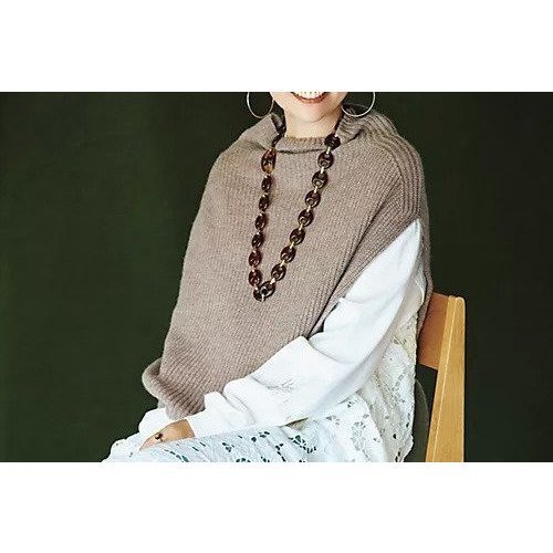 【ツイードミル/TWEEDMILL】の【五明祐子さんコラボ】ニットポンチョ 人気、トレンドファッション・服の通販 founy(ファニー) 　ファッション　Fashion　レディースファッション　Fashion for Women　アウター　Coat / Outerwear Collection　ポンチョ・ケープコート　Ponchos & Capes　トップス・カットソー　Cut & Sew Tops　ニット　Knit Tops & Sweaters　コラボ　Collaboration, Collab　スリット　Slit, Slit Detail　ハイネック　High Neck, Mock Neck　冬　Winter / This Winter　other-3|ID: prp329100003813823 ipo3291000000033745876