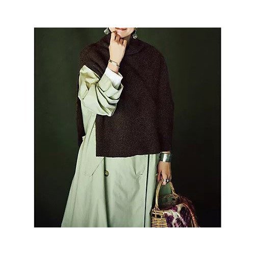 【ツイードミル/TWEEDMILL】の【五明祐子さんコラボ】ニットポンチョ 人気、トレンドファッション・服の通販 founy(ファニー) 　ファッション　Fashion　レディースファッション　Fashion for Women　アウター　Coat / Outerwear Collection　ポンチョ・ケープコート　Ponchos & Capes　トップス・カットソー　Cut & Sew Tops　ニット　Knit Tops & Sweaters　コラボ　Collaboration, Collab　スリット　Slit, Slit Detail　ハイネック　High Neck, Mock Neck　冬　Winter / This Winter　other-2|ID: prp329100003813823 ipo3291000000036049919