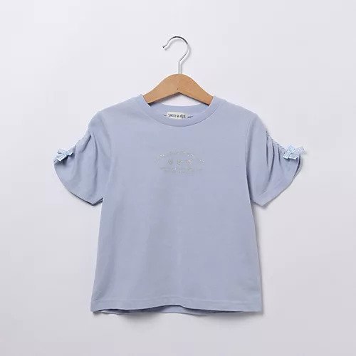 【シューラルー/SHOO LA RUE / KIDS】の【110-140cm】ギャザー袖ラメプリントTシャツ インテリア・キッズ・メンズ・レディースファッション・服の通販 founy(ファニー) https://founy.com/ ファッション Fashion キッズファッション KIDS ギフト プレゼント Gift Present ギャザー Gather プリント Print リボン Ribbon |ID: prp329100003822841 ipo3291000000029588191