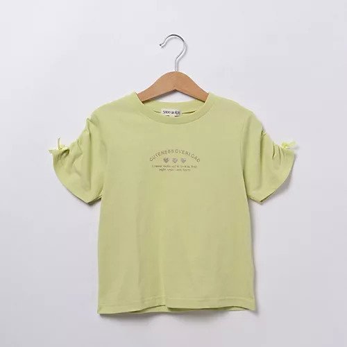 【シューラルー/SHOO LA RUE / KIDS】の【110-140cm】ギャザー袖ラメプリントTシャツ インテリア・キッズ・メンズ・レディースファッション・服の通販 founy(ファニー) 　ファッション　Fashion　キッズファッション　KIDS　ギフト プレゼント　Gift Present　ギャザー　Gather　プリント　Print　リボン　Ribbon　ライトイエロー|ID: prp329100003822841 ipo3291000000029588198