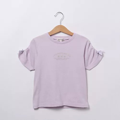 【シューラルー/SHOO LA RUE / KIDS】の【110-140cm】ギャザー袖ラメプリントTシャツ インテリア・キッズ・メンズ・レディースファッション・服の通販 founy(ファニー) 　ファッション　Fashion　キッズファッション　KIDS　ギフト プレゼント　Gift Present　ギャザー　Gather　プリント　Print　リボン　Ribbon　ラベンダー|ID: prp329100003822841 ipo3291000000029588200