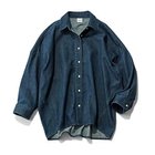 【トゥエルブクローゼット/12closet】の【伊藤真知さんコラボ】【洗える】コクーンデニムシャツ インディゴ|ID: prp329100003835222 ipo3291000000028594127