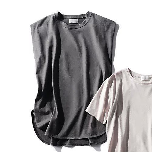 【エムセブンデイズ/M7days】の【コラボ】ノースリーブTシャツ 人気、トレンドファッション・服の通販 founy(ファニー) 　ファッション　Fashion　レディースファッション　WOMEN　トップス・カットソー　Tops/Tshirt　キャミソール / ノースリーブ　No Sleeves　シャツ/ブラウス　Shirts/Blouses　ロング / Tシャツ　T-Shirts　コラボ　Collaboration　ノースリーブ　No Sleeve　バランス　Balance　フォルム　Form　ベーシック　Basic　洗える　Washable　other-2|ID: prp329100003843322 ipo3291000000032163755