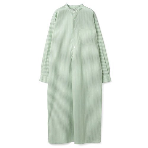 【リノ/LENO】のBAND COLLAR PULLOVER DRESS【STRIPE】 インテリア・キッズ・メンズ・レディースファッション・服の通販 founy(ファニー) 　ファッション　Fashion　レディースファッション　WOMEN　トップス・カットソー　Tops/Tshirt　プルオーバー　Pullover　ワンピース　Dress　ドレス　Party Dresses　おすすめ　Recommend　ストライプ　Stripe　洗える　Washable　GREEN|ID: prp329100003843617 ipo3291000000031806558