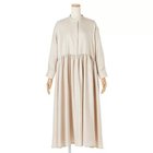 【トゥエルブクローゼット/12closet】の【洗える】バンドカラーギャザーワンピース ライトベージュ|ID: prp329100003843668 ipo3291000000027094568