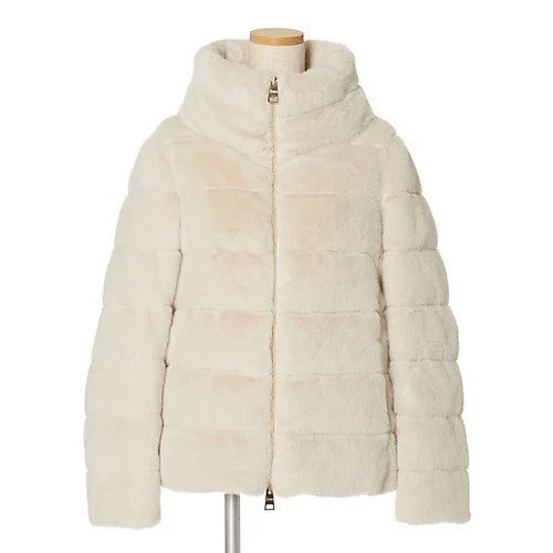 【ヘルノ/HERNO】のエコファーショート丈ダウン インテリア・キッズ・メンズ・レディースファッション・服の通販 founy(ファニー) 　ファッション　Fashion　レディースファッション　WOMEN　ショート　Short　ジャケット　Jacket　スタンド　Stand　ダウン　Down　ボトム　Bottom　人気　Popularity　クリーム|ID: prp329100003843986 ipo3291000000030972879