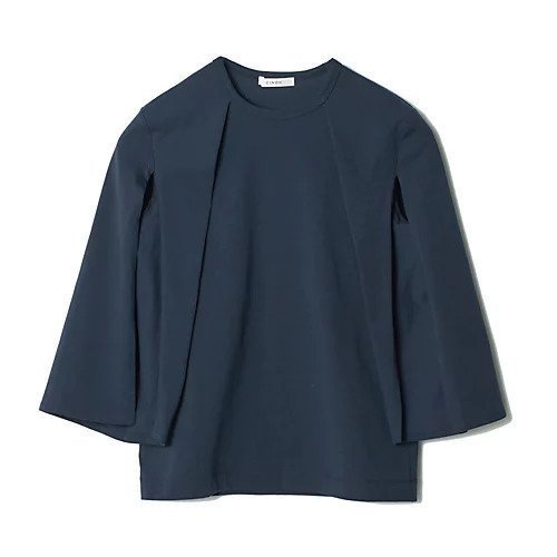 【エクラ/eclat】の袖スリット半袖トップス インテリア・キッズ・メンズ・レディースファッション・服の通販 founy(ファニー) 　ファッション　Fashion　レディースファッション　Ladies' Fashion Online　トップス・カットソー　Tops/Tshirt　なめらか　Smooth　カットソー　Cut And Sew　スリット　Slit　別注　Special Order　半袖　Short Sleeve　洗える　Washable　ネイビー|ID: prp329100003845266 ipo3291000000032616798