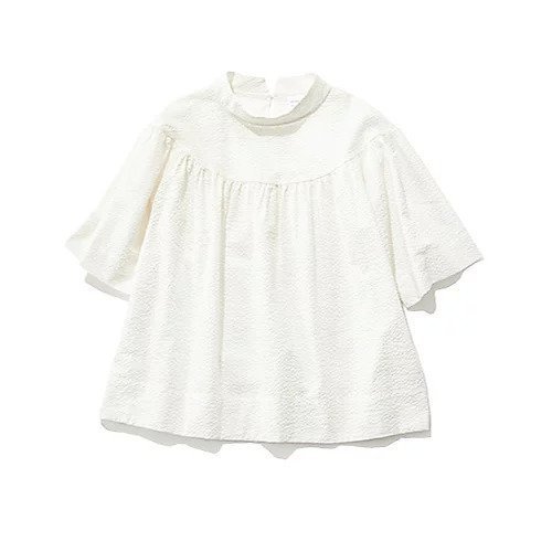 【トゥエルブクローゼット/12closet】の【洗える】サッカーモックネックブラウス インテリア・キッズ・メンズ・レディースファッション・服の通販 founy(ファニー) 　ファッション　Fashion　レディースファッション　WOMEN　トップス・カットソー　Tops/Tshirt　シャツ/ブラウス　Shirts/Blouses　キュプラ　Cupra　ギャザー　Gather　クラシカル　Classical　モックネック　Mock Neck　エレガント 上品　Elegant　洗える　Washable　ホワイト|ID: prp329100003845296 ipo3291000000026929774