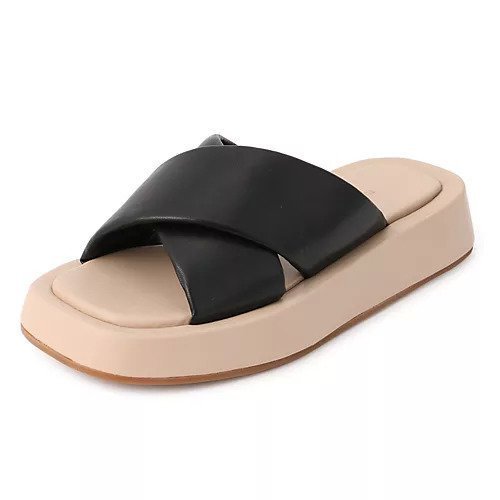 【スアデオ/suadeo】のプラットフォームクロスサンダル インテリア・キッズ・メンズ・レディースファッション・服の通販 founy(ファニー) 　ファッション　Fashion　レディースファッション　Fashion for Women　サンダル　Sandals, Summer Shoes　シンプル　Simple, Minimal　スマート　Smart, Elegant　ブラック|ID: prp329100003845849 ipo3291000000034942357