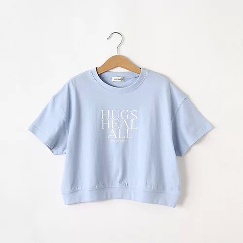 【シューラルー/SHOO LA RUE / KIDS】の【110-140cm/リンク】グラフィック裾リブ半袖T インテリア・キッズ・メンズ・レディースファッション・服の通販 founy(ファニー) 　ファッション　Fashion　キッズファッション　KIDS　インナー　Inner　カットソー　Cut And Sew　グラフィック　Graphic　スウェット　Sweat　プリント　Print　半袖　Short Sleeve　長袖　Long Sleeve　ブルー|ID: prp329100003856293 ipo3291000000029588411