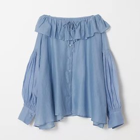 【クリンクル クリンクル クリンクル/crinkle crinkle crinkle】のsheer cotton flare blouse 人気、トレンドファッション・服の通販 founy(ファニー) ファッション Fashion レディースファッション WOMEN デコルテ Decolletage フリル Frills ラッフル Raffle |ID:prp329100003863096