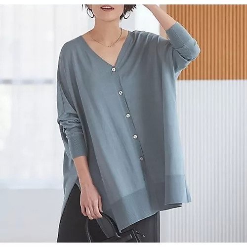 【ドレスハーセルフ/DRESS HERSELF】のカーディガン/シルクコットン インテリア・キッズ・メンズ・レディースファッション・服の通販 founy(ファニー) 　ファッション　Fashion　レディースファッション　Fashion for Women　トップス・カットソー　Cut & Sew Tops　カーディガン・羽織り　Layered Style Cardigans　カーディガン　Cardigan, Knitwear　シルク　Silk, 100% Silk　シンプル　Simple, Minimal　フレア　Flare, Flared　エレガント 上品　Elegant　夏　Summer　ブルーグレー|ID: prp329100003863137 ipo3291000000035664678