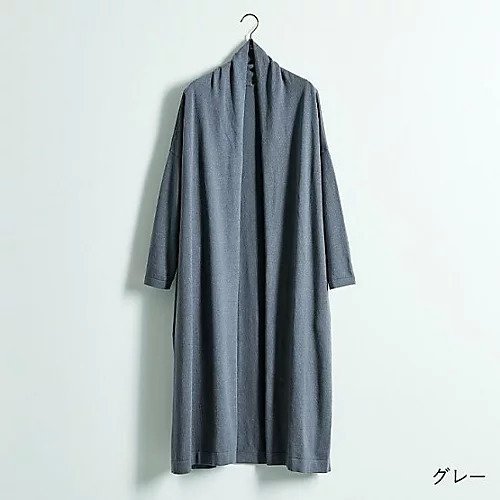 【ドレスハーセルフ/DRESS HERSELF】のロングカーディガン/シルクコットン インテリア・キッズ・メンズ・レディースファッション・服の通販 founy(ファニー) 　ファッション　Fashion　レディースファッション　WOMEN　トップス・カットソー　Tops/Tshirt　カーディガン　Cardigans　カーディガン　Cardigan　シルク　Silk　ジャケット　Jacket　デニム　Denim　ロング　Long　冬　Winter　夏　Summer　春　Spring　秋　Autumn/Fall　ビジネス 仕事 通勤　Business　グレー|ID: prp329100003863146 ipo3291000000025422261