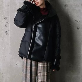 【マルシャル テル/MARECHAL TERRE】のレザーコンビダウン 人気、トレンドファッション・服の通販 founy(ファニー) ファッション Fashion レディースファッション WOMEN おすすめ Recommend スエード Suede タフタ Taffeta ダウン Down ダブル Double フロント Front ボンディング Bonding ライダース Riders 軽量 Lightweight |ID:prp329100003863457