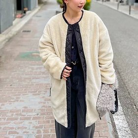 【ノーリーズ/NOLLEY'S】の【WEB限定】【TAION/タイオン】ノーカラーボアコート(リバーシブル) 24AW 人気、トレンドファッション・服の通販 founy(ファニー) ファッション Fashion レディースファッション WOMEN アウター Coat Outerwear コート Coats 2024年 2024 2024-2025秋冬・A/W Aw/Autumn/Winter/Fw/Fall/2024-2025 キルティング Quilting ダウン Down ハイネック High Neck リバーシブル Reversible ロング Long 人気 Popularity 別注 Special Order |ID:prp329100003879466