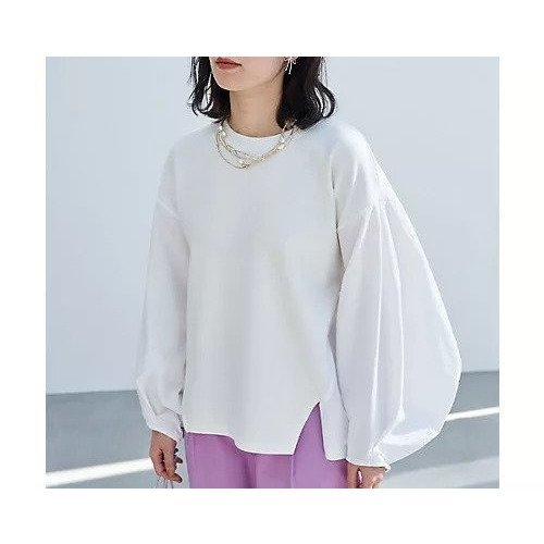 【マージュール/marjour】のOTONA SWITCHING BALLOON SLEEVE TEE インテリア・キッズ・メンズ・レディースファッション・服の通販 founy(ファニー) ファッション Fashion レディースファッション Fashion for Women トップス・カットソー Cut & Sew Tops カットソー Cut and Sewn Top ストレッチ Stretch, Stretchy Fabric トレンド Trend, Trending Now バランス Balance, Style Balance バルーン Balloon, Balloon Silhouette ベーシック Basic, Essential OFFWHITE|ID: prp329100003889995 ipo3291000000035442606