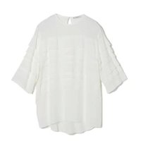 【ドメル/DOMELLE】のティアードハーフスリーブブラウス 人気、トレンドファッション・服の通販 founy(ファニー) ファッション Fashion レディースファッション Fashion for Women トップス・カットソー Cut & Sew Tops シャツ・ブラウス・オフィスカジュアル Elegant Blouses & Button-Ups クラシカル Classical, Vintage-Inspired ティアード Tiered, Tiered Style ドレープ Drape, Draping Fabric フリル Frill, Ruffle ランダム Random, Irregular |ID:prp329100003894193