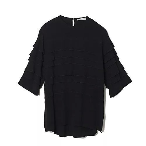 【ドメル/DOMELLE】のティアードハーフスリーブブラウス インテリア・キッズ・メンズ・レディースファッション・服の通販 founy(ファニー) ファッション Fashion レディースファッション Fashion for Women トップス・カットソー Cut & Sew Tops シャツ・ブラウス・オフィスカジュアル Elegant Blouses & Button-Ups クラシカル Classical, Vintage-Inspired ティアード Tiered, Tiered Style ドレープ Drape, Draping Fabric フリル Frill, Ruffle ランダム Random, Irregular ブラック|ID: prp329100003894193 ipo3291000000035421735